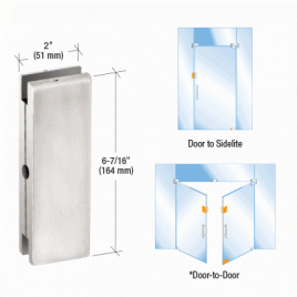 BB206BS Brushed Stainless Sidelite or Glass Door Mounted Keeper for 3/8" to 1/2" Glass AMR206BS Series