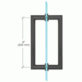 M8X8MBL Matte Black Mitered Style 8" Back-to-Back Pull Handle - MT8X8MBL Series