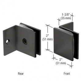 C33MBL Matte Black Square Style Fixed Panel Clamp With Leg - SGC037MBL Series